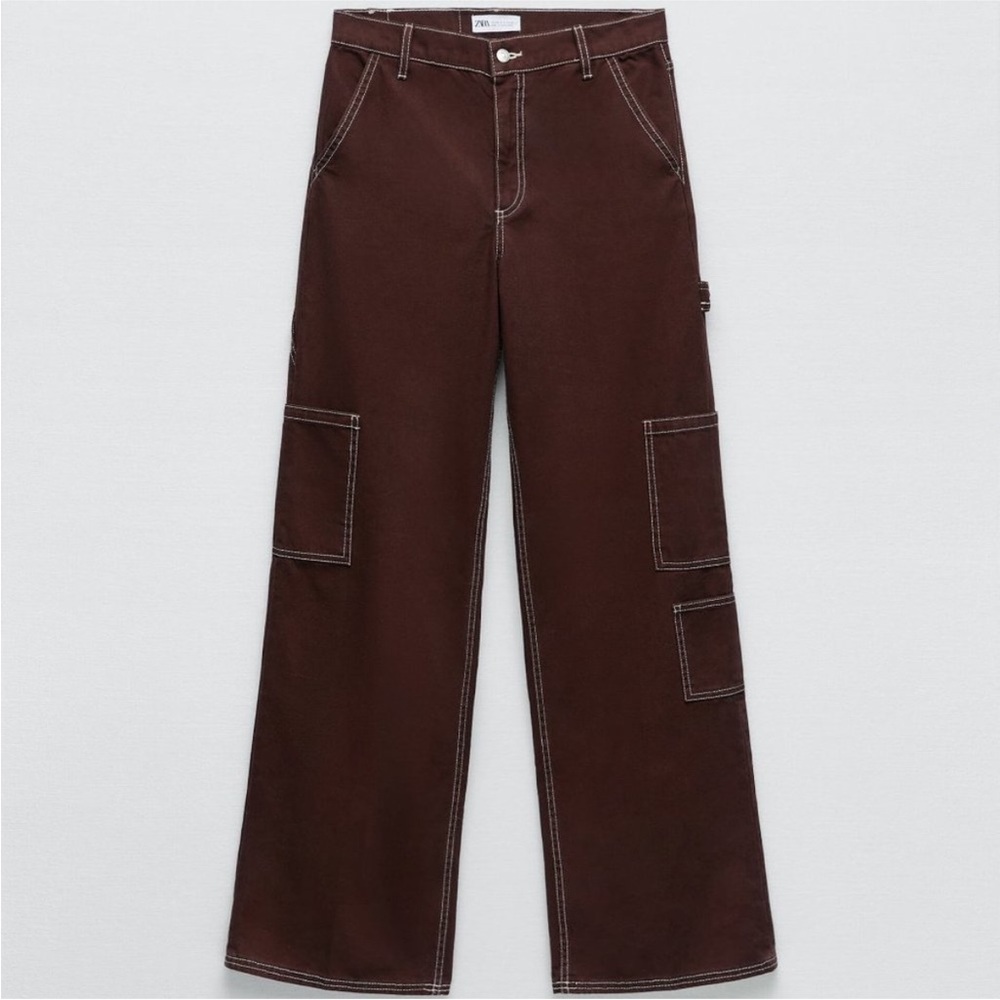 ZARA- brown cargo pants